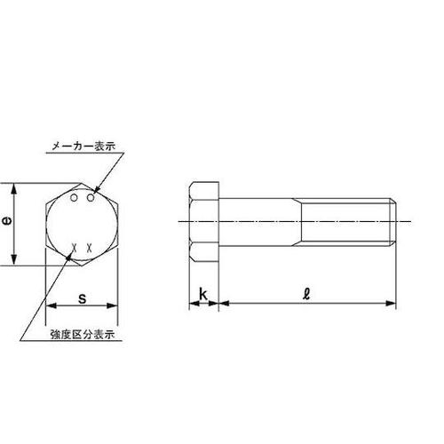 クロメート 8.8 六角ボルト 半ネジ