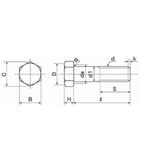 クロメ−ト 小形六角BT(半ねじ B=1
