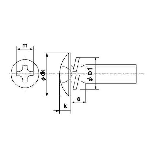 組込みねじ (+)トラス P=2(鉄(ま