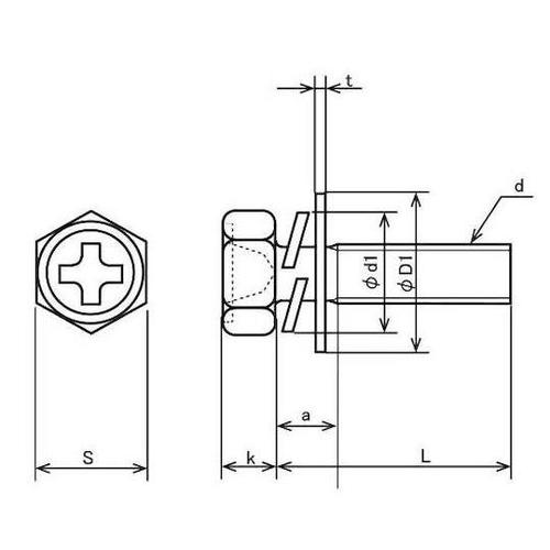 組込みねじ (+)アプセットP=3(薄板