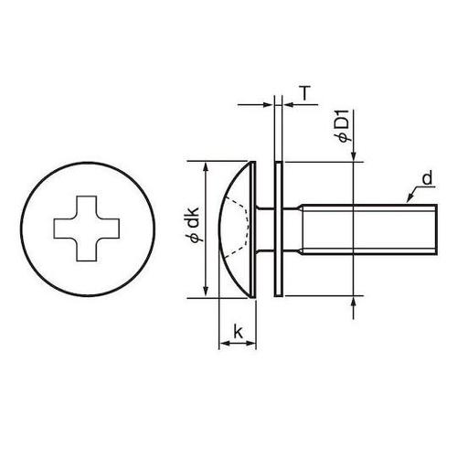 組込みねじ (+)トラス P=1(SUS