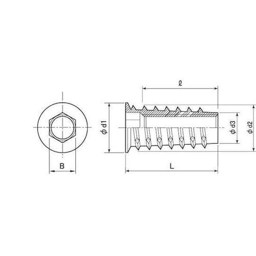 三価ホワイト 鬼目ナット Dタイプ 6