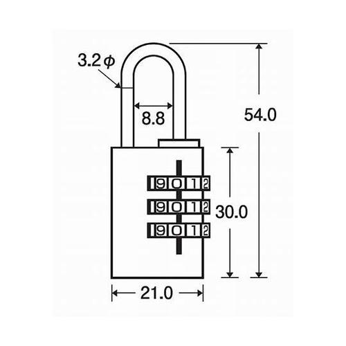 JP−272 番号可変式符号錠 シルバー