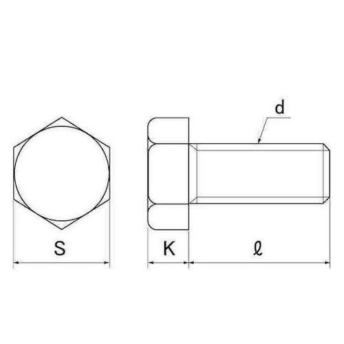 クロメート 六角ボルト(全ねじ(HF 5