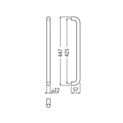 NO−187S 丸棒取手片面オン大鏡面