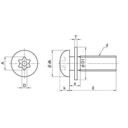 組込みねじ TRXタンパー ナベP=1