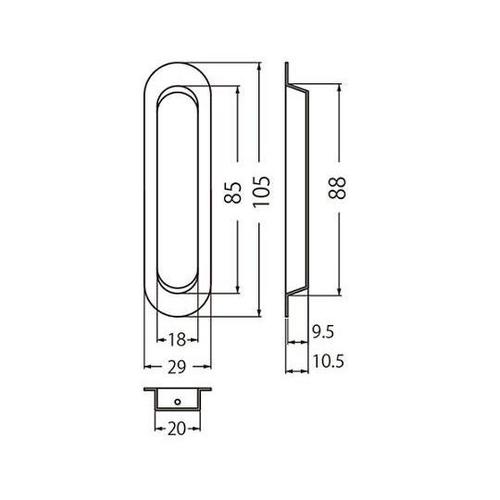 ST−18プレーン戸引手105