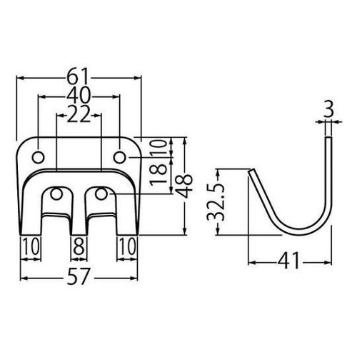 ST263 ペアフックW型ソフトミラー