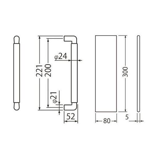 NO−186クリーン取手(取手+押板)白