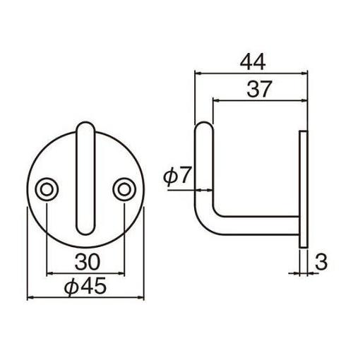 ST268 丸座フックL形ソフトミラー