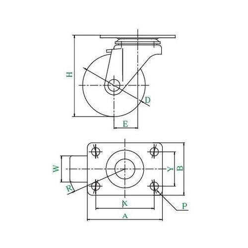 LHG−40BN 40mmナイロン車輪黒