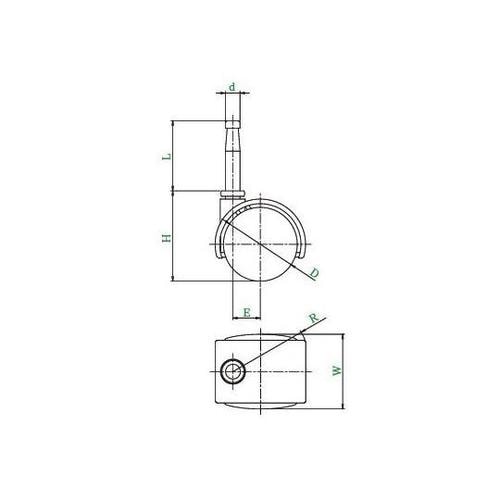 P−S型キャスター 自在車差し込み式双輪