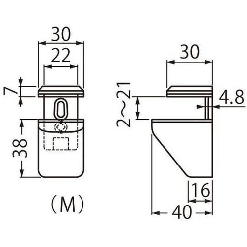 TG−6 棚グリップG形Mシルバー