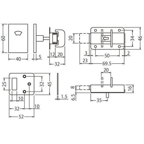 NO−3ラバトリーロック(表示器付)