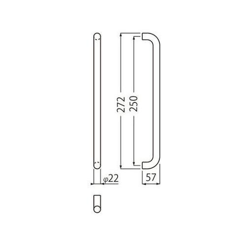 NO−187S 丸棒取手片面オン小鏡面