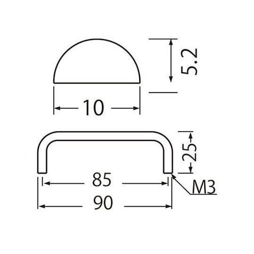 ST−6 半丸ハンドル中ヘアーライン