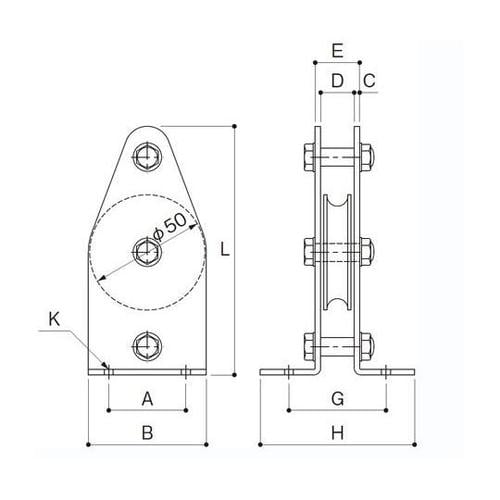 K50−1固定ブロック使用軸受ベアリング