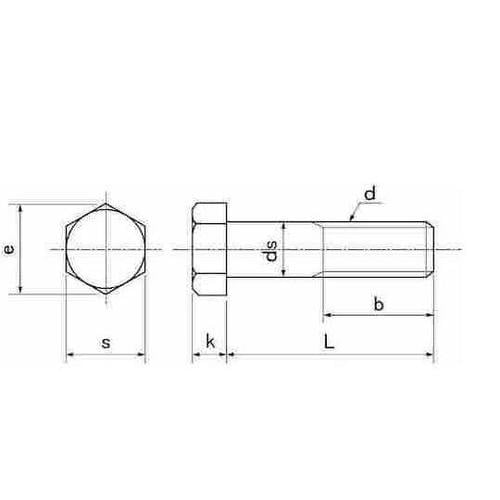 クロメート 六角ボルト(半ネジ ヨット印