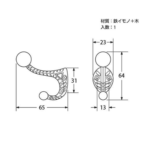 30640 クラシックフック #500