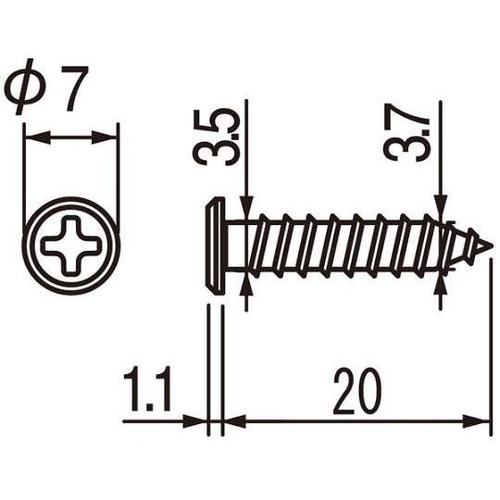 FF21面取タッピンねじ3×16三価