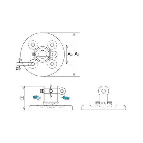 ステンレス スイべルベース 径50mm