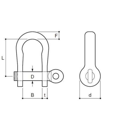 HS−5E ブロンズ半丸ネジシャックル
