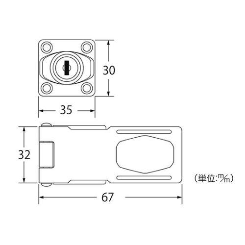 J−455 鍵つき掛金錠 60mm
