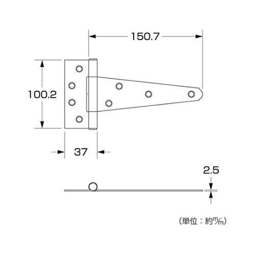 ウエスタンヒンジ 94×153mm 外寸