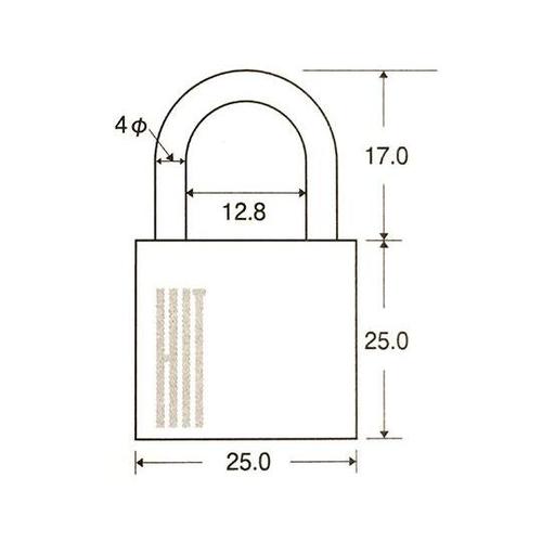 7700−25 南京錠 同一キー25mm