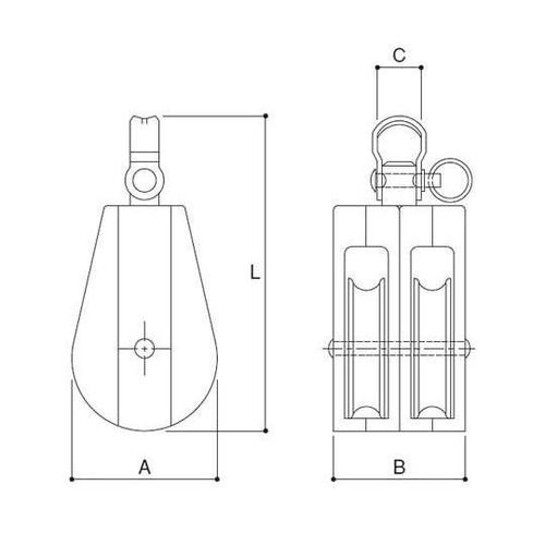 AD−6 Aブロック 2車40mm 滑車