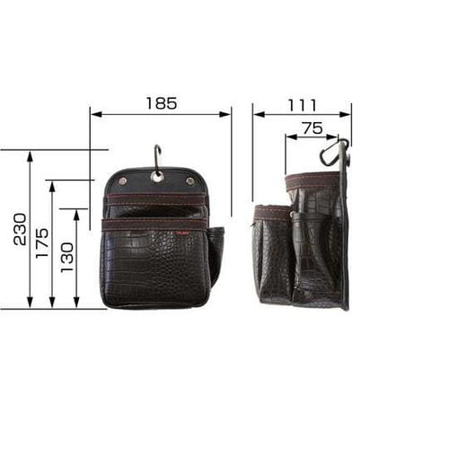 着脱式腰袋G 2段小 ツインフック SF