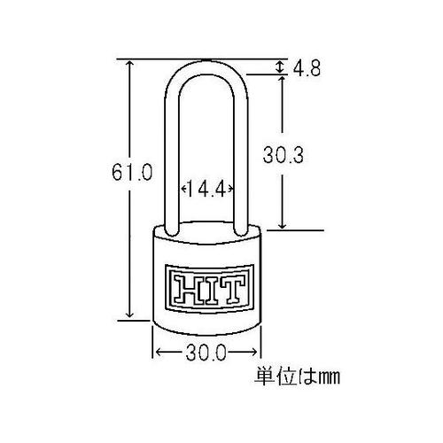 1−015 シリンダー南京錠 吊長 30