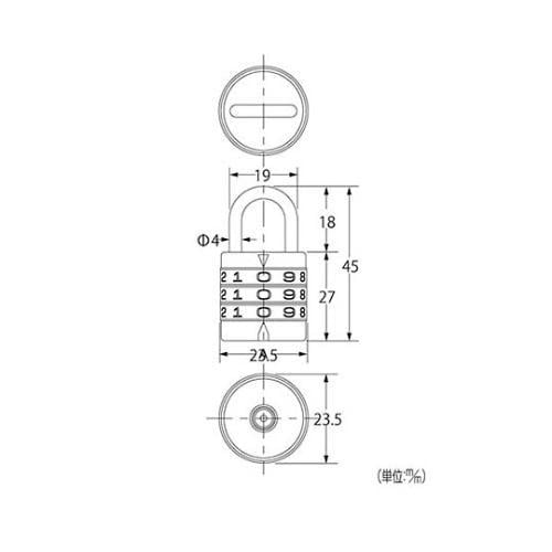 G−051 丸形符号錠24mm番号固定式