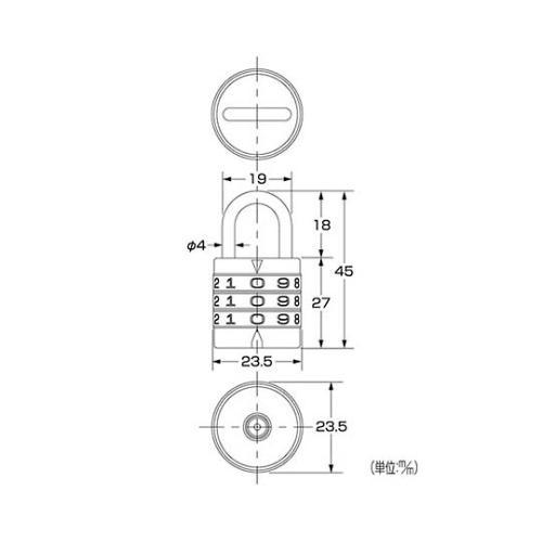 G−052 丸形符号錠30mm番号固定式