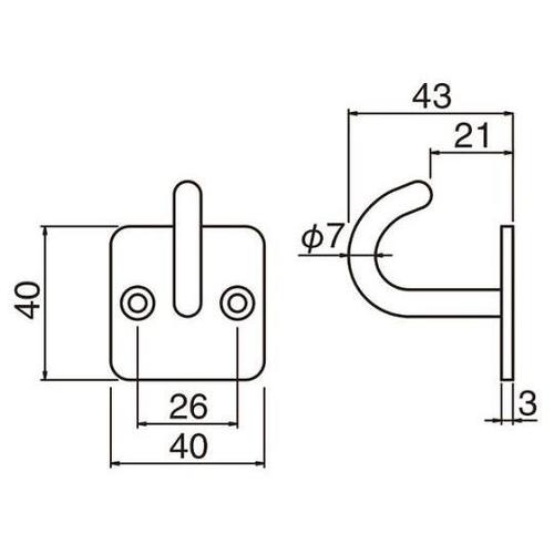 ST269 角座フックU形ソフトミラー