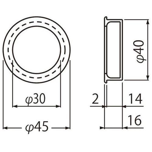 MW−7 平面丸手掛45ミリ白木ウッド