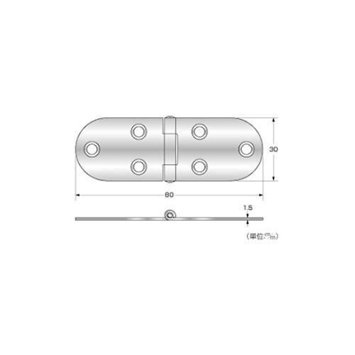 ミシン蝶番 30×36mm クローム 1