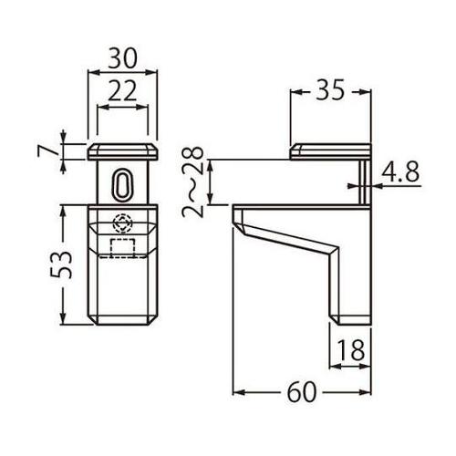 TG−5 棚グリップF形Lシルバー