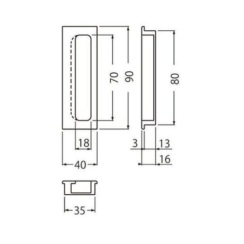 MW−5 平面長手掛90ミリ白木ウッド