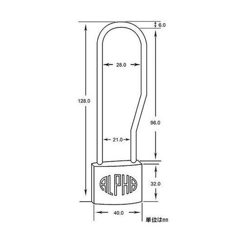 1−222 シリンダー南京錠 吊長 40