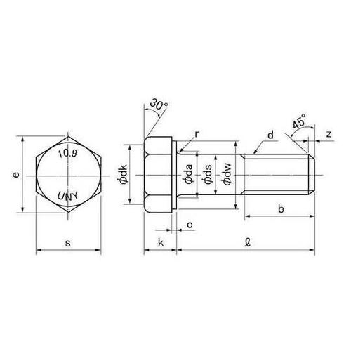 10.9 六角ボルト 座付 UNY 16