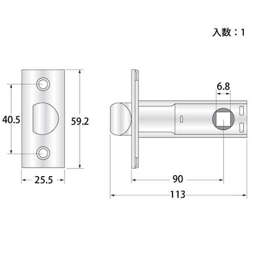 G−290 ステンレスチューブラ錠ラッチ