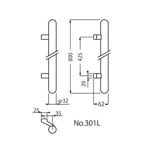 NO−301Lカプセル取手800クロム