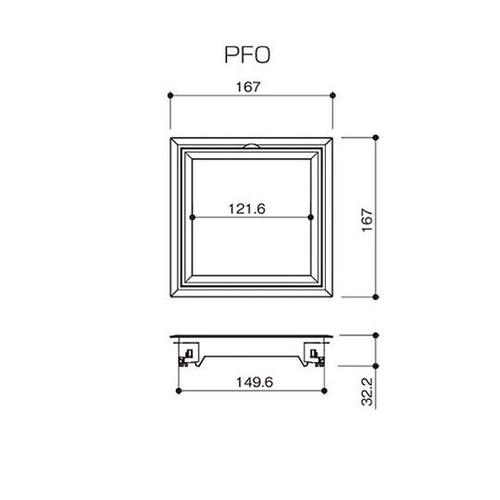 PFO150B 床下点検口枠ワンタッチ茶