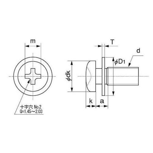 組込みねじ (+)スリムPANヘッドP=