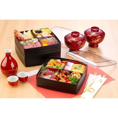 彩り御膳二段重 ブラック