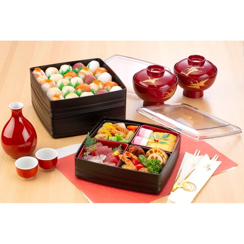 彩り御膳二段重 ブラック