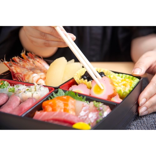 彩り御膳二段重 ブラック