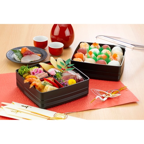 彩り小町二段重 ブラック