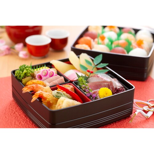 彩り小町二段重 ブラック